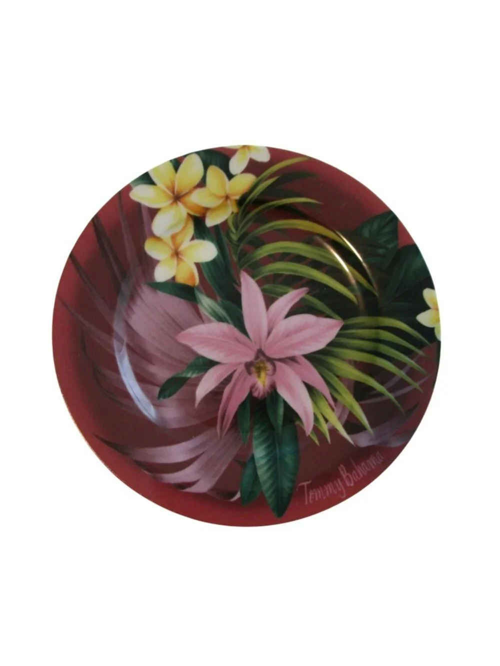 Tommy Bahama Tropical Floral Cocktail Plates Set Of 6 In Gift Box Hawaiian Print